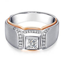 Huitan moda masculina anéis de casamento jóias anéis aaa branco zircão redondo nobre masculino casamento anel de noivado venda quente transporte da gota 2024 - compre barato