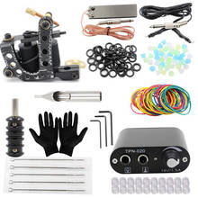 Newest Tattoo Machine Gun Kit 10 Wrap Coils Tattoo Machines Tattoo Grips Needles Tips Power Supply For Tattoo Supplies 2024 - buy cheap