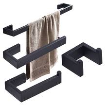 SUS 304 Stainless Steel Wall Mounted Towel Bar Fashion Single Towel Ring Hook Towel Rack Bathroom Accessories Storage Rack Black 2024 - buy cheap