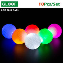 Bolas de golf luzes de led brilham no escuro, bolas de golfe, treinamento em multi cores, presentes de bolas de golfe, 10 peças 2024 - compre barato