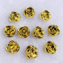 14mm 200 pçs/lote 3D Acrílico Ouro Rosa Flor Apartamento de Volta Resinas Scrapbook Fit Telefone Enfeite DIY Miniaturas-E049 * 5 2024 - compre barato