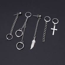 5Pcs KPOP Bangtan Boy Album Long Chain Drop Earrings Kit Korean Fashion Jewelry 2024 - buy cheap