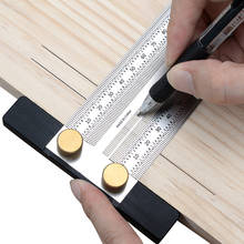 Precision Marking Ruler 8"/12" Scriber Measuring T-Rule for Woodworking Metric Scribing Line Gauge for Horizontal Vertical Lines 2024 - buy cheap