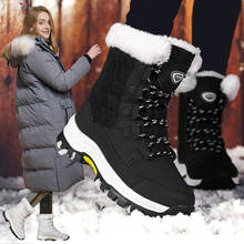2020 botas de inverno feminino botas de neve botas de inverno de pele quente sapatos de inverno antiderrapante rendas botas de neve para-40 graus 2024 - compre barato