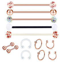 13PCS/Set Surgical Steel Industrial Barbell for Women Men Cartilage Earring Helix Body Piercing Jewelry 2024 - buy cheap