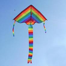 Cometa de arcoíris de cola larga para niños, cometas de juguete para Exteriores, Nueva 2024 - compra barato