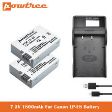LP-E8 Battery+Charger For Canon Rebel T5i T4i T3i T2i EOS 600D, 550D, 650D, 700D, Kiss X5, X4, Kiss X6 Replacement of LC-E8E L50 2024 - buy cheap