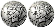 Moneda de copia chapada en plata, moneda de dos caras para rascar, Dólar de La Paz, fecha 1922 2024 - compra barato