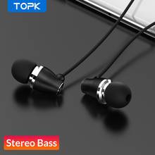 TOPK F07 Stereo Bass Earphone 3.5mm Jack In-ear Sport Wired Earphones with mic for iPhone Xiaomi Samsung Phone Computer Headset 2024 - buy cheap