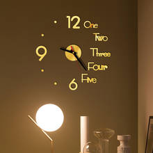 Reloj de pared Digital con número de letra, adhesivo para superficie de espejo, silencioso, para decoración de pared, dormitorio y oficina 2024 - compra barato