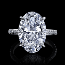 Clássico 4ct oval diamante jóias de casamento espumante 100% 925 prata esterlina anéis para as mulheres moda oco para fora amor anel menina 2024 - compre barato
