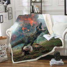 Cobertor de dinossauro jurassic personagem engraçado estampa 3d toalha em cama casa têxteis estilo sonhos 12 2024 - compre barato