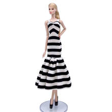 Roupa de boneca zebra para barbie, vestido cauda de sereia, vestidos curtos, vestido de festa, acessórios para bonecas 1/6 2024 - compre barato