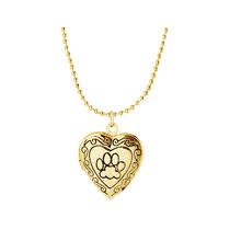 2021 New Cat Dog Paw Footprint Heart Pendant Memory Photo Frame Locket Necklace Fashion Pet Jewelry (Can Drop Shipping) 2024 - buy cheap
