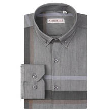 Men's Fashion Long Sleeve Plaid Checkered Dress Shirts Pocketless Comfortable Standard-fit Button Down Casual Striped Shirts 2024 - buy cheap