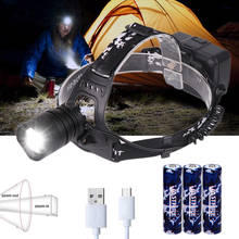 USB Rechargeable XHP50 headlamp Headlight high powerful head lamp torch ZOOM Head light Best for Camping 2024 - buy cheap