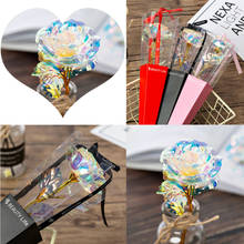 Flor Artificial Rosa chapada en oro de 24K, caja de rosa de 24K, regalo creativo de Navidad, cumpleaños, día de San Valentín 2024 - compra barato