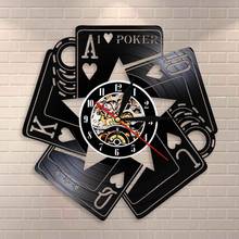 I Love Poker Royal Flush Spades Gamble Room Decorative Wall Clock Poker Cards Las Vegas Gamble Cards Vinyl Record Wall Clock 2024 - buy cheap