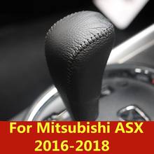 top quality Universal Manual Leather Shifter Shift Knob Cover Stitch Shifter Lever car styling For Mitsubishi ASX 2016-2018 2024 - buy cheap