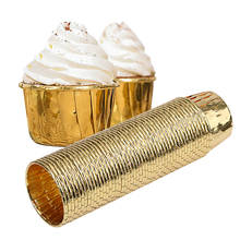 50 pçs/set golden muffin envolpper copo de papel à prova de óleo cupcake forro bandeja copo de cozimento suprimentos festa de casamento acessórios da cozinha 2024 - compre barato