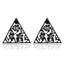 SMJEL Stainless Steel Triangle Flower Earrings for Women Kids Design Earrings Triangle Black Fashion Jewelry Brincos 2024 - buy cheap
