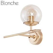 Современные Настенные светильники Blonche, стеклянная Золотая настенная лампа E27, металлические светодиодные лампы в скандинавском стиле для фойе, столовой, гостиной, домашнего декора 2024 - купить недорого