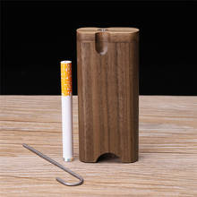 102MM Retro Wood Dugout Pipe Set Tobacco Storage Container Case+Ceramic Hitter Pipe Cigarette Holder With Cleaning Tool For Man 2024 - buy cheap