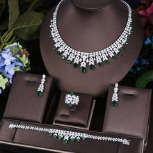janekelly 4pcs Bridal Zirconia Full Jewelry Sets For Women Party, Luxury Dubai Nigeria CZ Crystal Wedding Jewelry Sets 2024 - buy cheap