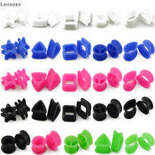 Leosoxs-Tapones de silicona para los oídos y túneles, 2 uds., 4-20mm, pendientes atornillados, Piercing, medidores de oreja, expansor de Piercings, joyería 2024 - compra barato