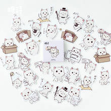 Cat Mini Cartoon Paper Sticker Decoration Decal DIY Album Scrapbooking Seal Sticker Kawaii Stationery Gift Material Escol TS0560 2024 - buy cheap