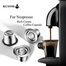 RECAFIMIL-cápsula de café para Nespresso, filtro reutilizable de Crema, taza de café de acero inoxidable, Espresso con cuchara de seguridad 2024 - compra barato