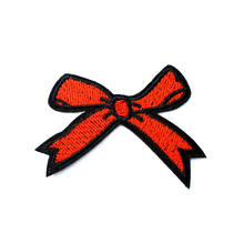 Bow Size:4.0x5.5cm Iron On Patch Sewing On Embroidered Applique Sewing Clothes Stickers Garment Apparel Accessories Patches 2024 - buy cheap