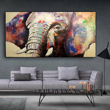 Abstrato aquarela áfrica elefante arte da parede animal pintura a óleo sobre tela escandinavo nordic parede arte imagem para sala de estar 2024 - compre barato