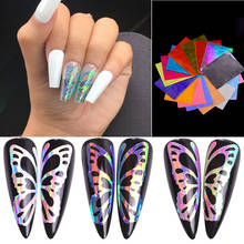 2020 asas de borboleta unhas holográfico 3d adesivos de unhas decalque auto adesivo manicure arte do prego acrílico projetos ferramenta z0335 2024 - compre barato