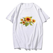 Summer Korean Clothes Sunflower Print T-shirt Creative Harajuku T Shirt Ladies Aesthetic Tops Streetwear Japanese Streetwear Tee 2024 - buy cheap