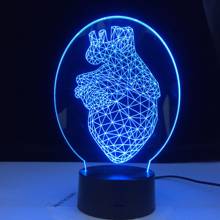 Luz nocturna con diseño de triángulo en forma de corazón para decoración de dormitorio de niños, lámpara Led 3D de mesa, regalo, nuevo diseño, envío directo 2024 - compra barato