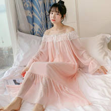 Women's Lolita Dress Princess Sleepshirts Vintage Palace Style Lace Embroidered Nightgowns.Victorian Nightdress Lounge Sleepwear 2024 - buy cheap