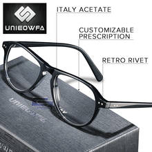Gafas graduadas de acetato italiano de alta gama para hombres, anteojos Retro bifocales progresivos, gafas ópticas para miopía, hipermetropía, lente 1,74 2024 - compra barato