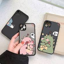 Phone Case For iPhone 12 11 Mini Pro XR XS Max 7 8 Plus X Cute Cartoon Animal Dinosaur Couple Matte transparent cover 2024 - buy cheap