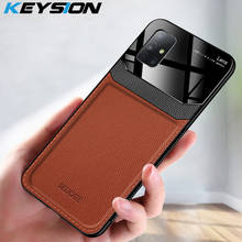 Противоударный чехол KEYSION для samsung A71 A51 A70 A50 A20 A10, кожаный зеркальный чехол из закаленного стекла для телефона Galaxy A50S A30 S 2024 - купить недорого