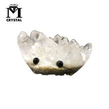 Pedras preciosas naturais de quartzo, cluster branco feito à mão com cristal claro 2024 - compre barato