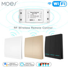 Rf wi fi de controle remoto sem fio interruptor inteligente painel parede transmissor vida inteligente/tuya app, funciona com alexa casa do google 433 mhz 2024 - compre barato