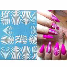 3D Acrylic Engraved  Nail Sticker white line letter shape Water Decals Empaistic Nail Water Slide Decals Z0247 2024 - buy cheap