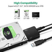 1 Adaptador convertidor USB 3,0 a IDE/SATA para disco duro 2,5 "/3,5" SATA/IDE/SSD 2024 - compra barato