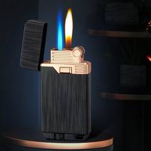 Portable Metal Lighters Windproof Butane Gas Lighters Flint Grinding Wheel Double Fire Cigarette Lighter Gadgets for Men 2024 - buy cheap