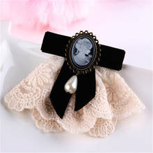 Vintage Black Bow Brooches Ribbon Bowknot Retro Collar Pins Corsage Shirt Tie Cravat Wedding Broches Jewelry Women Gifts Party 2024 - buy cheap