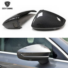 Cubierta de espejo lateral de fibra de carbono para Audi, cubierta de espejo retrovisor lateral con carril, accesorios de coche, para Audi A3 8V S3 2021 2024 - compra barato