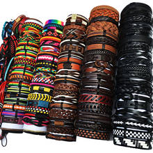 Wholesale Random 10pcs Mixed Braided Leather Bracelets Or Specific 5pcs Female Male Bracelets Wrap Bangle Bracelets Jewelry FT98 2024 - buy cheap