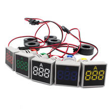 Pantalla Digital LED AC, voltímetro de amperios, medidor de corriente, indicador cuadrado, lámpara de señal, rango de luces 1-100A, 22mm 2024 - compra barato
