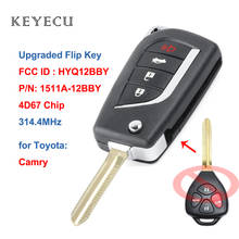 Keyecu Modified Flip Folding Remote Control Car Key Fob 314.4MHz 4D67 Chip for Toyota Camry 2007 2008 2009 2010 FCC ID: HYQ12BBY 2024 - buy cheap